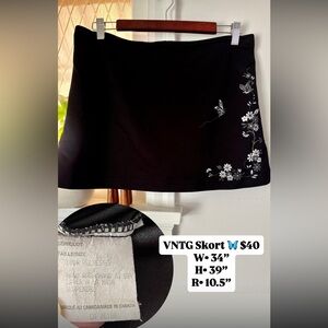 Black Skort with Butterfly and Floral Design